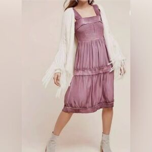 Anthropologie Purple Silk & Sweater Sleeveless Dress